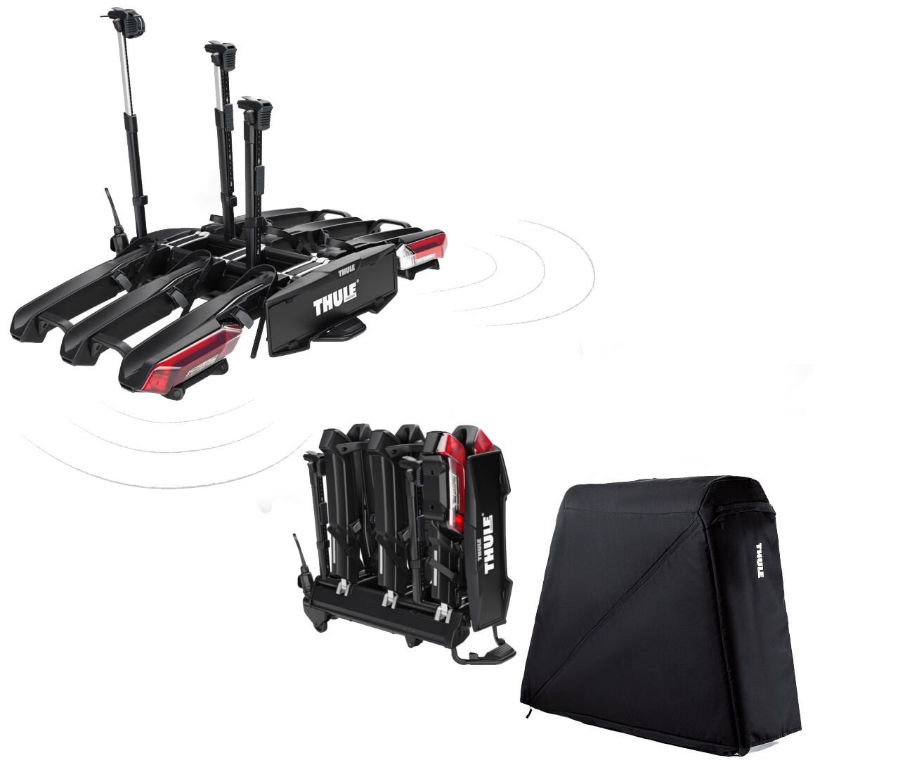 Nosič 3 kol na tažné thule epos parksecure s parkovacími senzory+ taška 9793 . Nosič kol