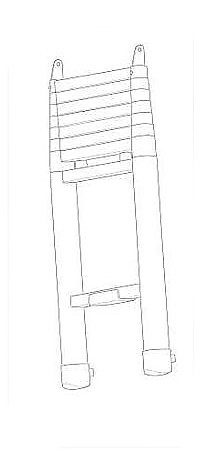 Thule ladder with angled rungs