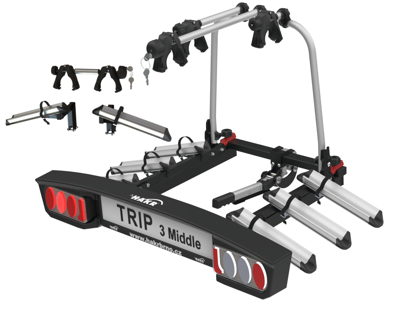 Nosič 4 kol na tažné hakr trip 3+1 middle . Nosič kol